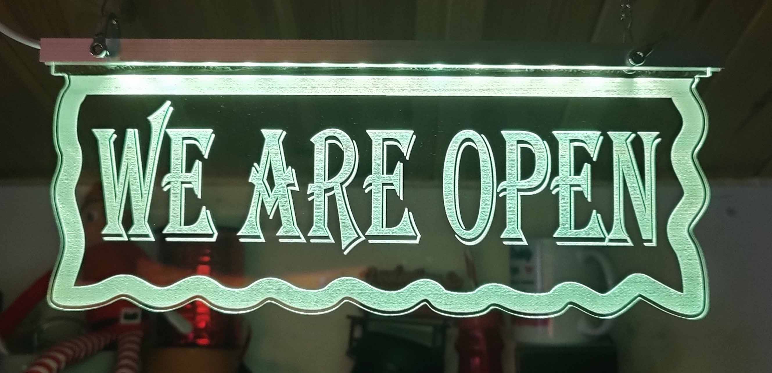 we are open led light up sign 